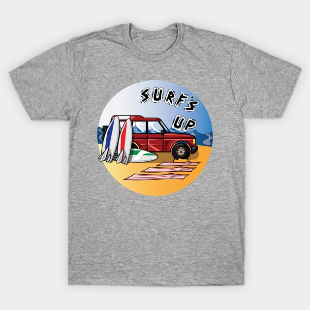 Surf's Up - Discovery - Surfboard T-Shirt by FourByFourForLife